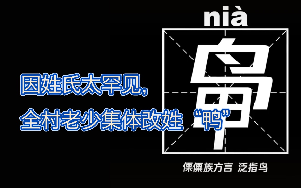 因姓氏太罕见,全村老少集体改姓“鸭”:不改手机银行卡都用不了哔哩哔哩bilibili