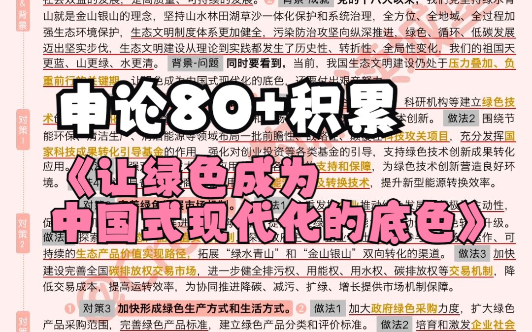 绿色发展♻️四条对策很实用❗️一篇顶十篇𐟑|人民日报精读|申论80+积累哔哩哔哩bilibili