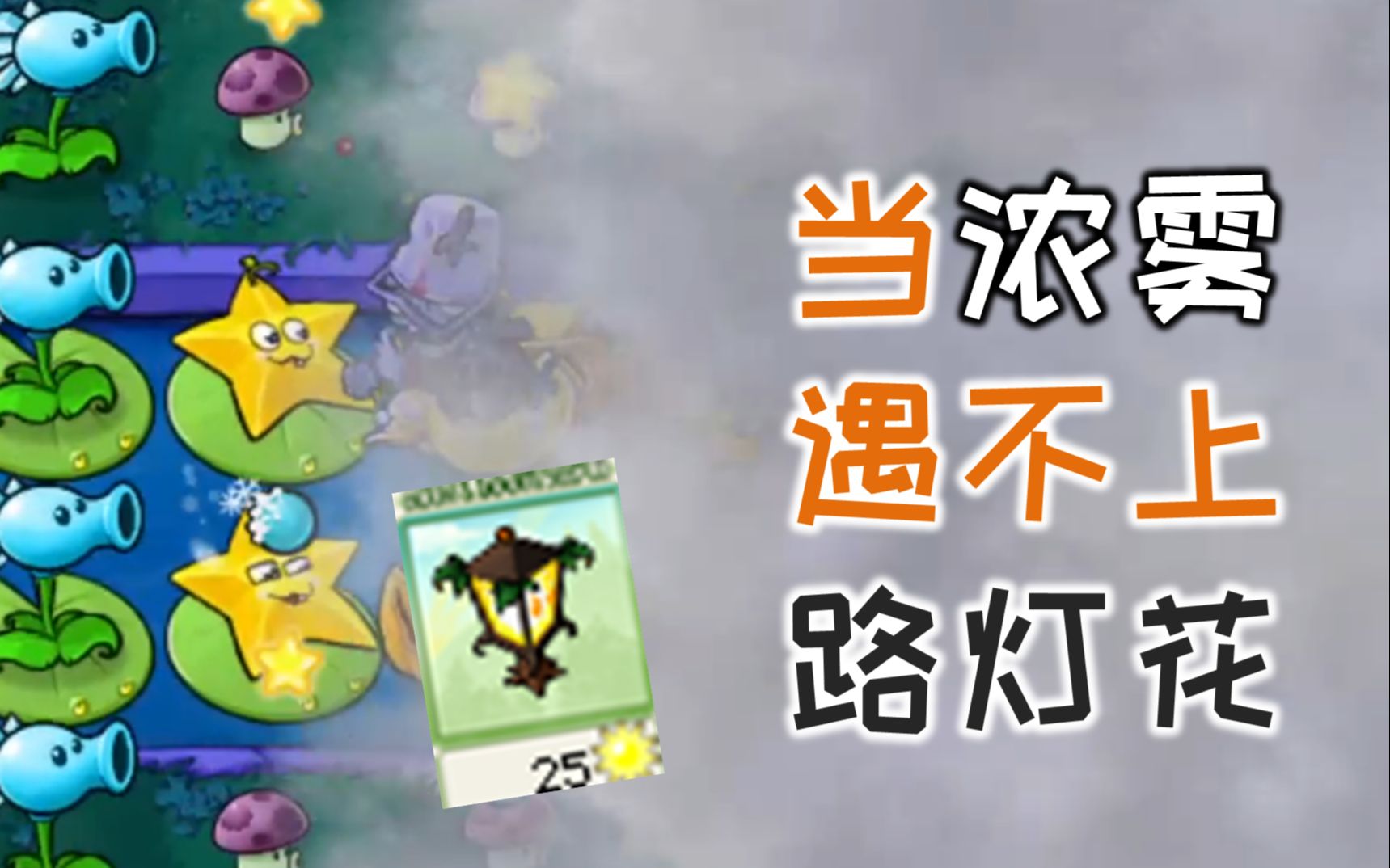 植物大战僵尸气死戴夫当浓雾遇不上路灯花生存浓雾困难1