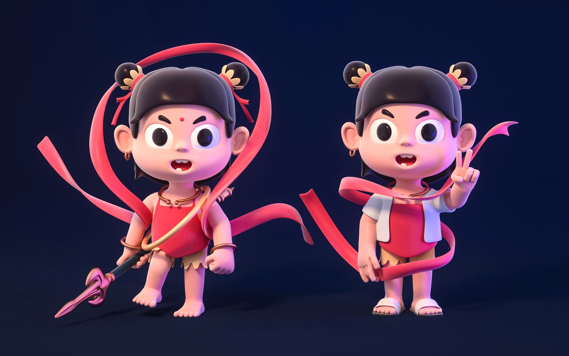 c4d哪吒角色建模与渲染oc渲染器