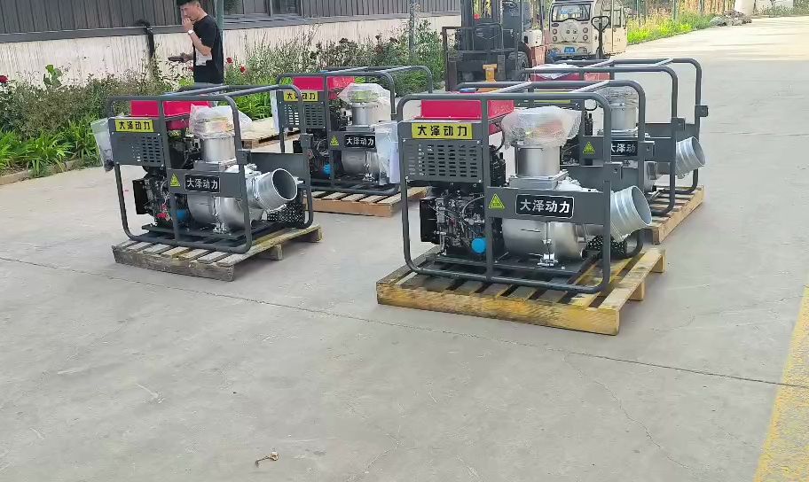 户外移动排涝8寸柴油机抽水泵 流量200立方 大口径耐腐蚀 大泽动力