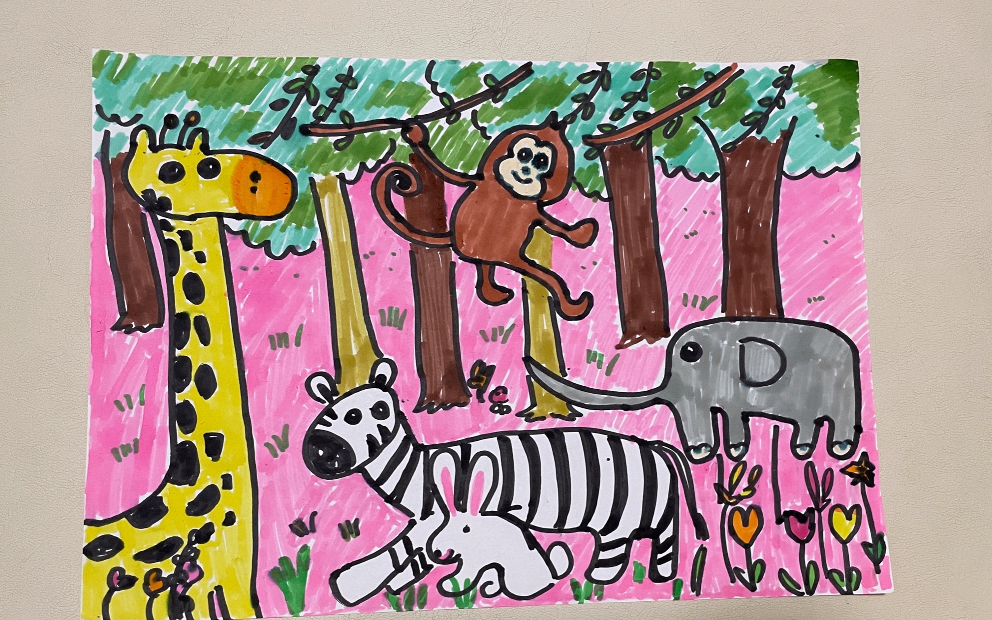 动物园儿童画 考级图片