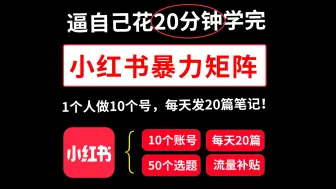 Télécharger la video: 小红书矩阵引流怎么做，1个人做10个号！2024版小红书运营教程，分享小红书引流技巧，小红书起号教程制作，小红书矩阵账号怎么做，小红书引流教程，小红书怎么做运营