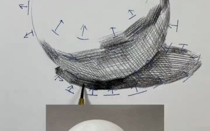 素描几何体,球体排线详细教学