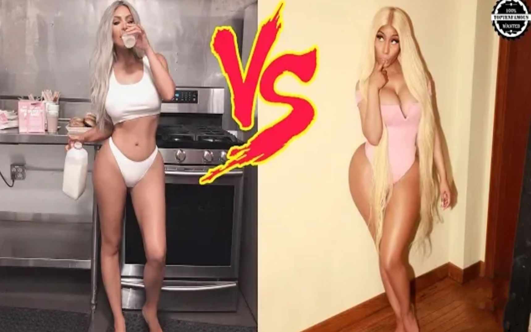 [图]【Kim Kardashian 】VS【 Nicki Minaj 】成长变化史，麻辣鸡之前好清纯呐~