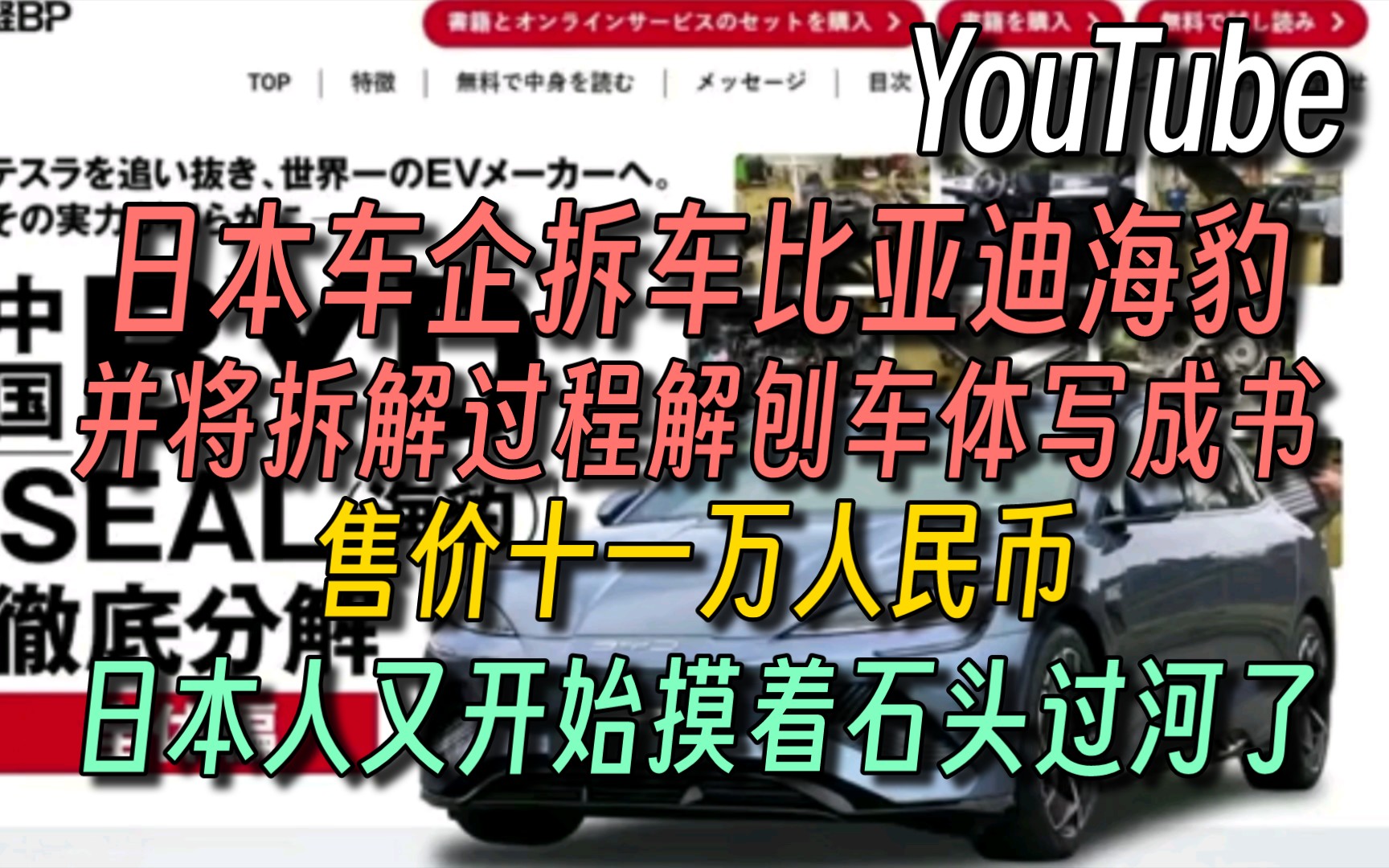 日本企业拆车比亚迪海豹将所有数据写成书售价十一万人民币!日本人又开始摸着石头过河了哔哩哔哩bilibili