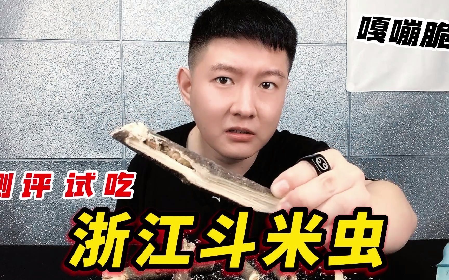 一酷头一次吃浙江美食斗米虫树枝里的这玩意能吃吗炸后嘎嘣脆