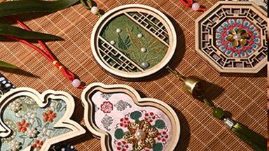 DIY材料包手工教程35-宋锦珍珠画22*22cm_哔哩哔哩_bilibili