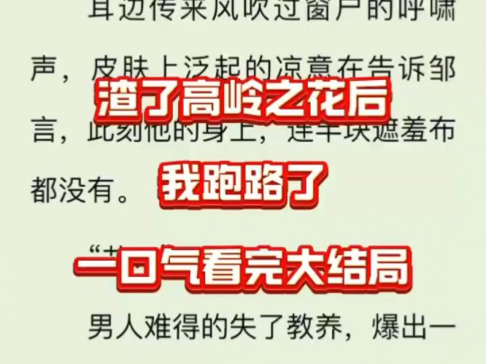 精彩继续——《渣了高岭之花后,我跑路了》姜海吟邹言TXT小说限时限免,抓紧看完!哔哩哔哩bilibili