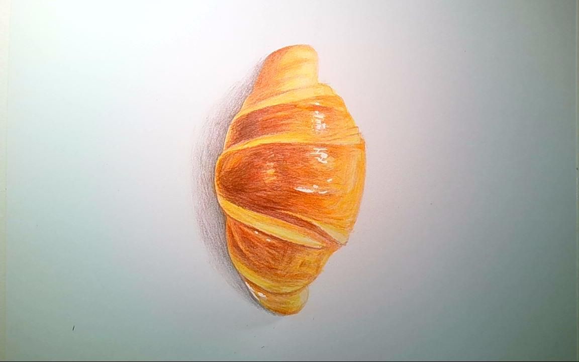 牛角包-彩铅_哔哩哔哩 (゜-゜)つロ 干杯~-bilibili