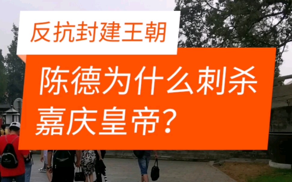 陈德为什么刺杀嘉庆皇帝?哔哩哔哩bilibili