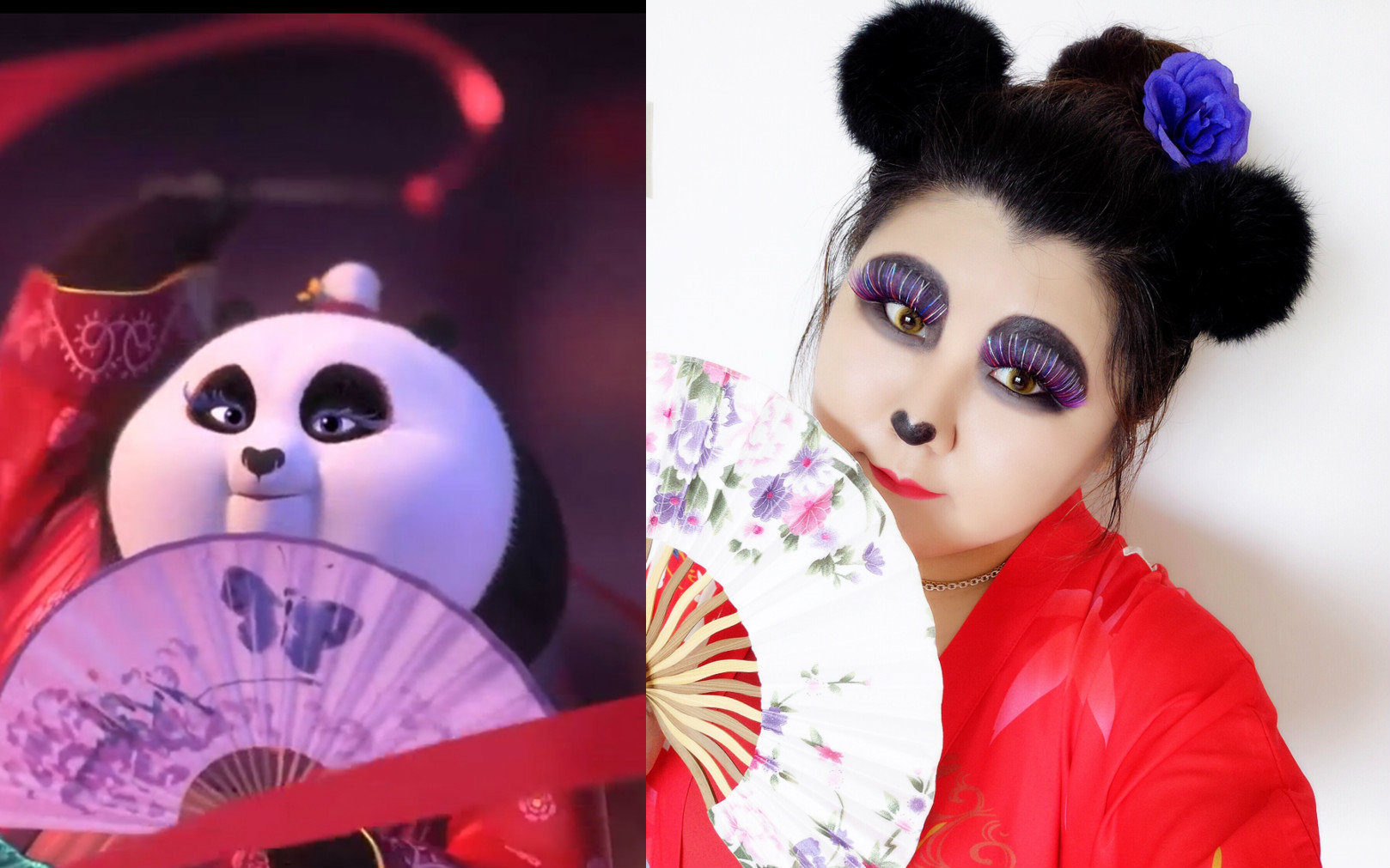 【功夫熊猫之美美仿妆】 by万寿无疆柒幺女_哔哩哔哩 (゜-゜)つロ