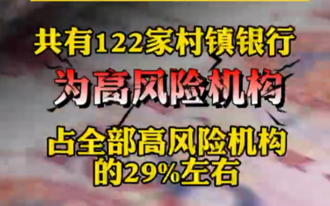 全国共1651家村镇银行,122家为高风险哔哩哔哩bilibili