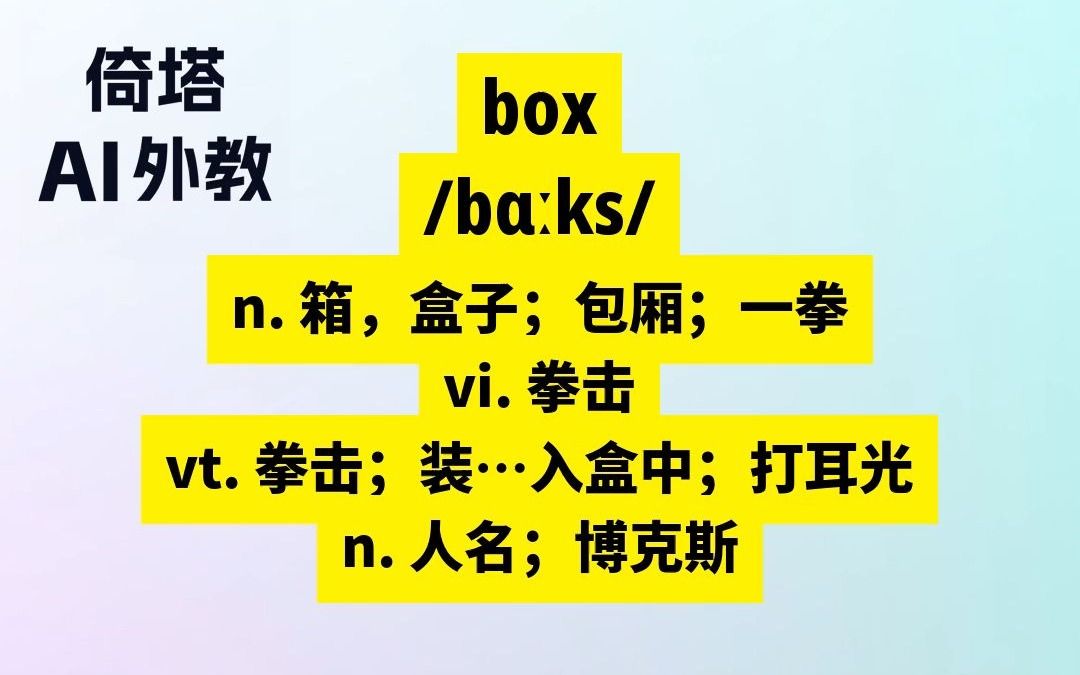 初中必学单词-box箱
