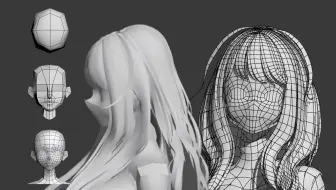 3D人物建模，从box开始教你纯欲小姐姐，女角色头部五官身体结构布线知识