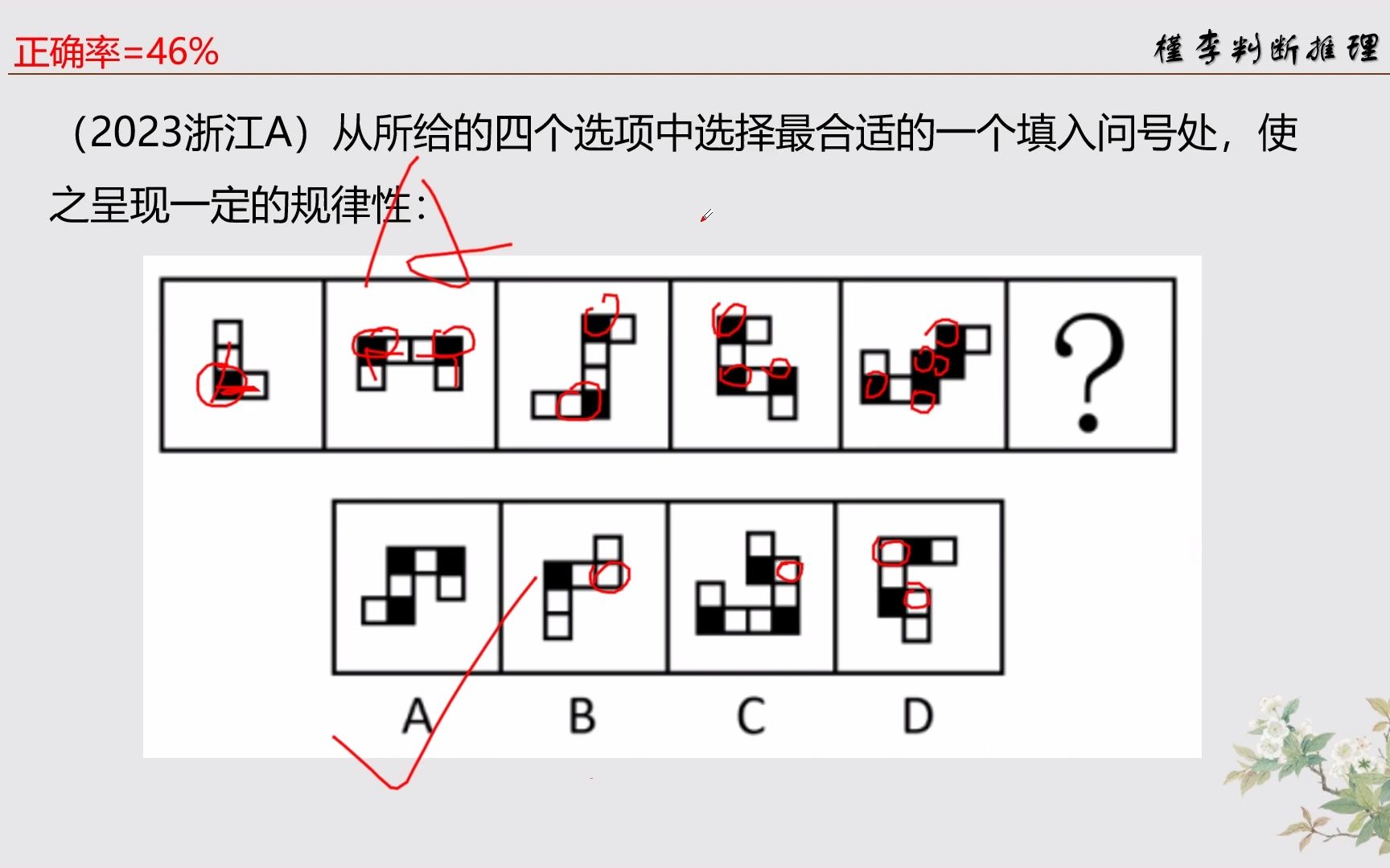 【图形推理】2023浙江黑白块新考法哔哩哔哩bilibili