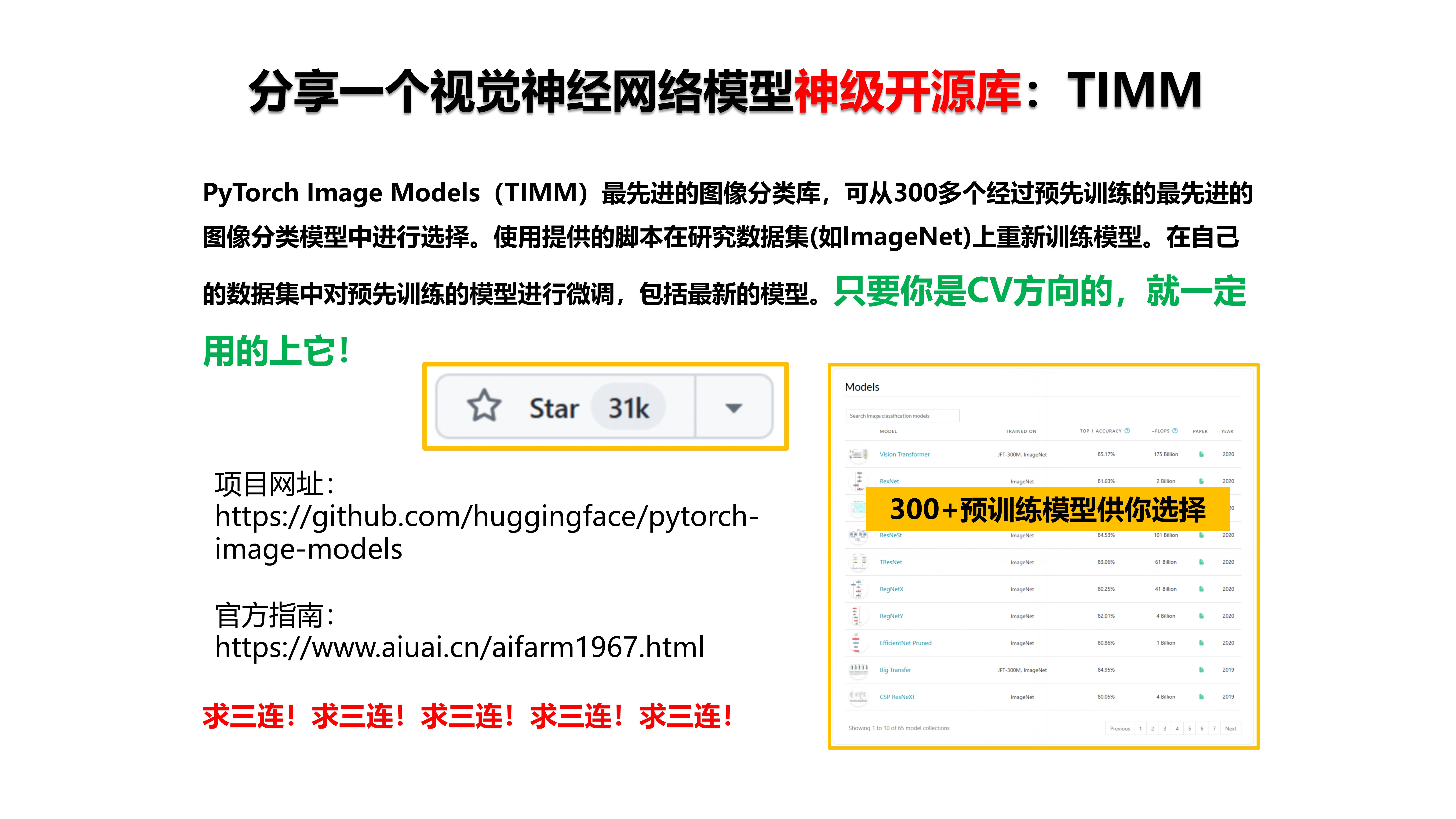 300+预训练模型供你选择!视觉神经网络模型神级开源库!哔哩哔哩bilibili