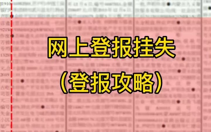 网上登报挂失哔哩哔哩bilibili