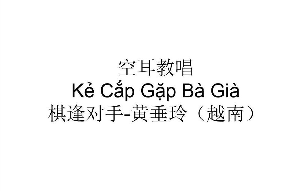 [图]【越南歌曲】空耳教唱 黄垂玲《Kẻ Cắp Gặp Bà Già》棋逢对手/道高一尺魔高一丈