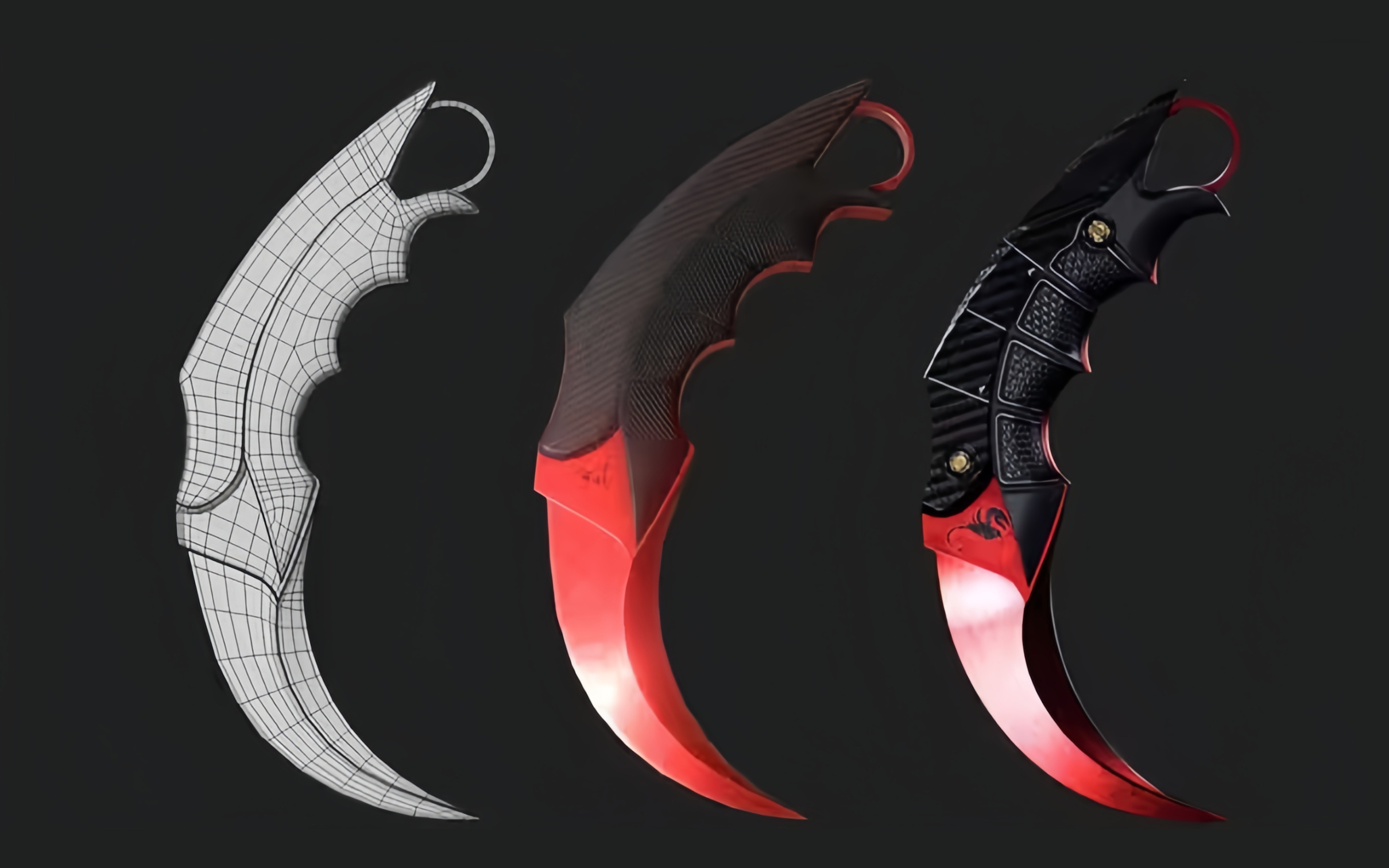 次世代武器"爪刀"模型制作,3dmax uv sp完整次世代全