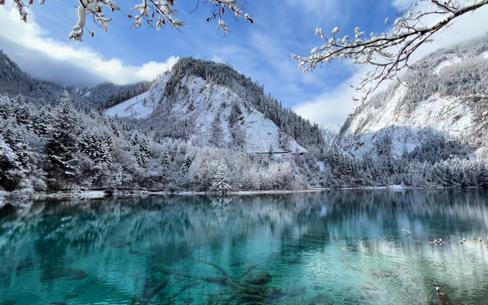 九寨沟冬天的景色图片