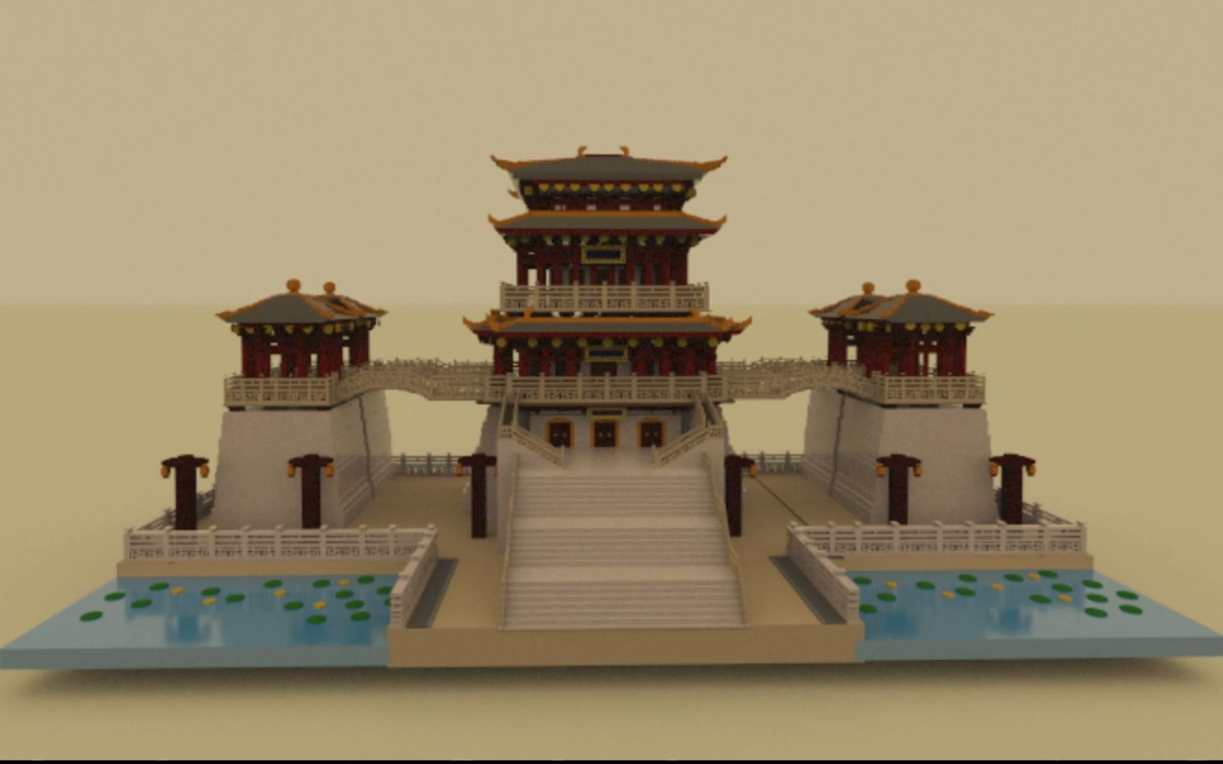 【magicavoxel】浅搭一下大唐芙蓉园紫云楼
