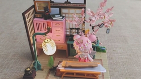 拼装若来diy春日限定樱花庭场景手办 哔哩哔哩 つロ干杯 Bilibili