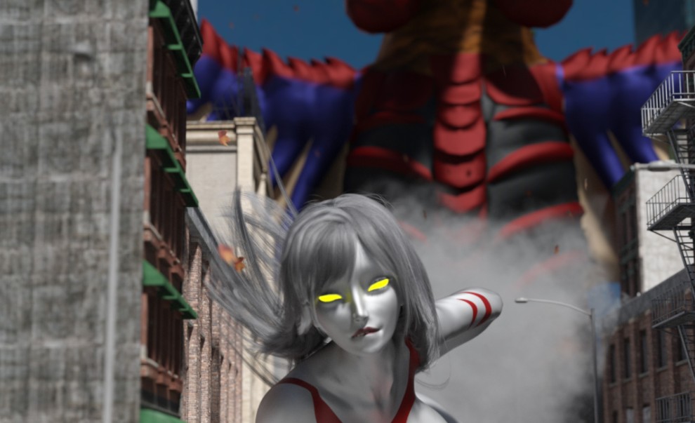 女奥特曼蒂娜保卫蓝星1v3头怪兽,他能否胜利?蒂娜奥特曼