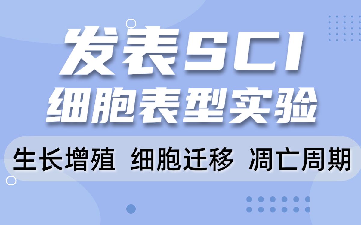 发表SCI必备实验技能:细胞表型实验,细胞凋亡,细胞迁移.....哔哩哔哩bilibili