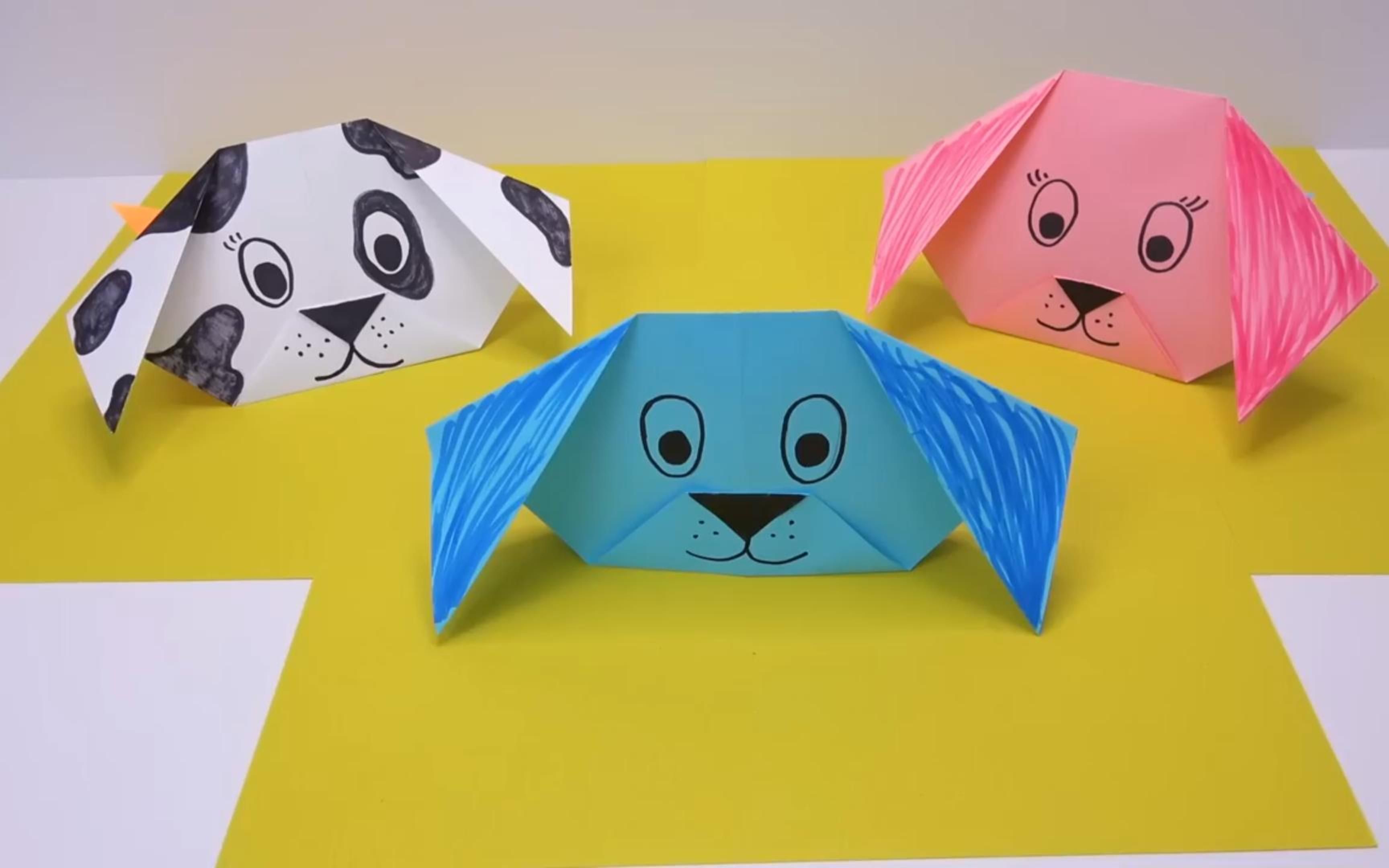 折纸 小狗 简单亲子手工制作教程 幼儿园小学生手工作业