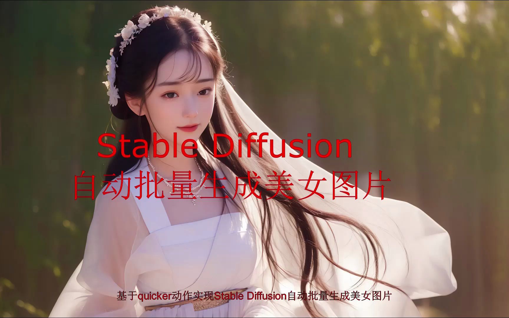 Stable Diffusion自动批量生成美女图片,全自动更换提示词,批量生成需要的图片,基于quicker动作实现哔哩哔哩bilibili