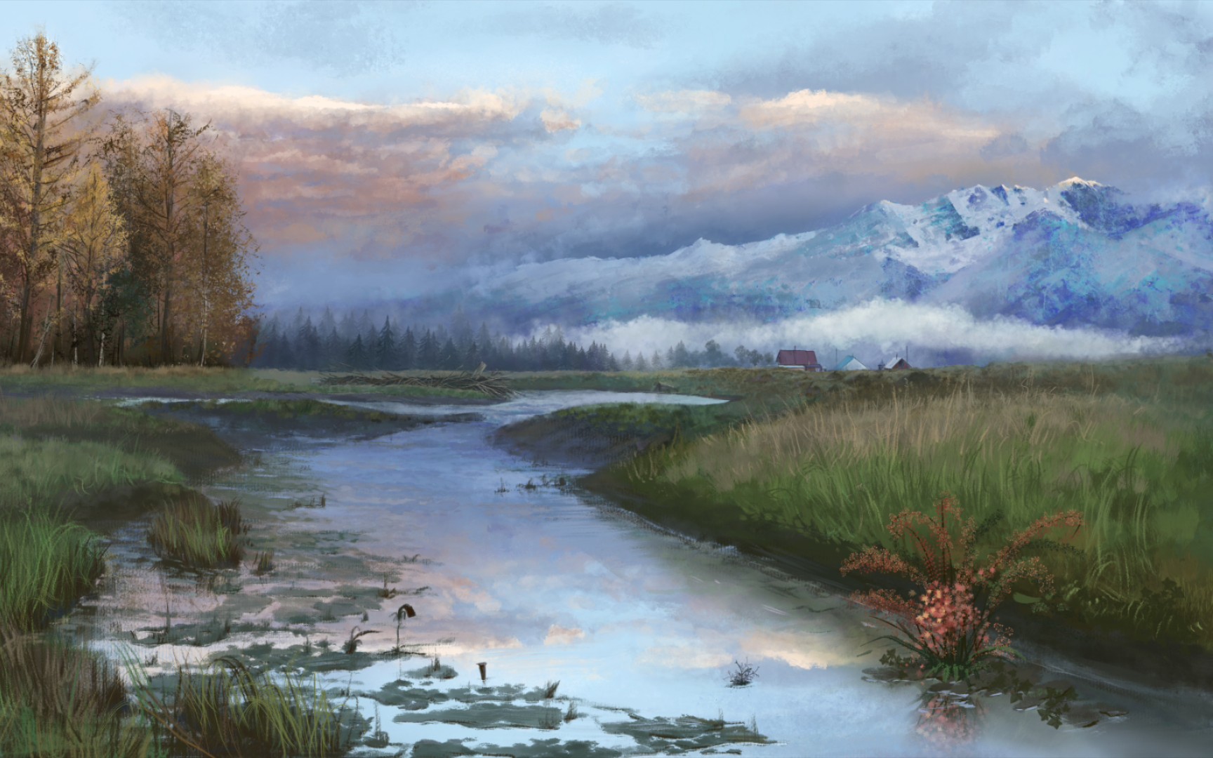 用procreate自带的笔刷画风景画能做出什么效果?