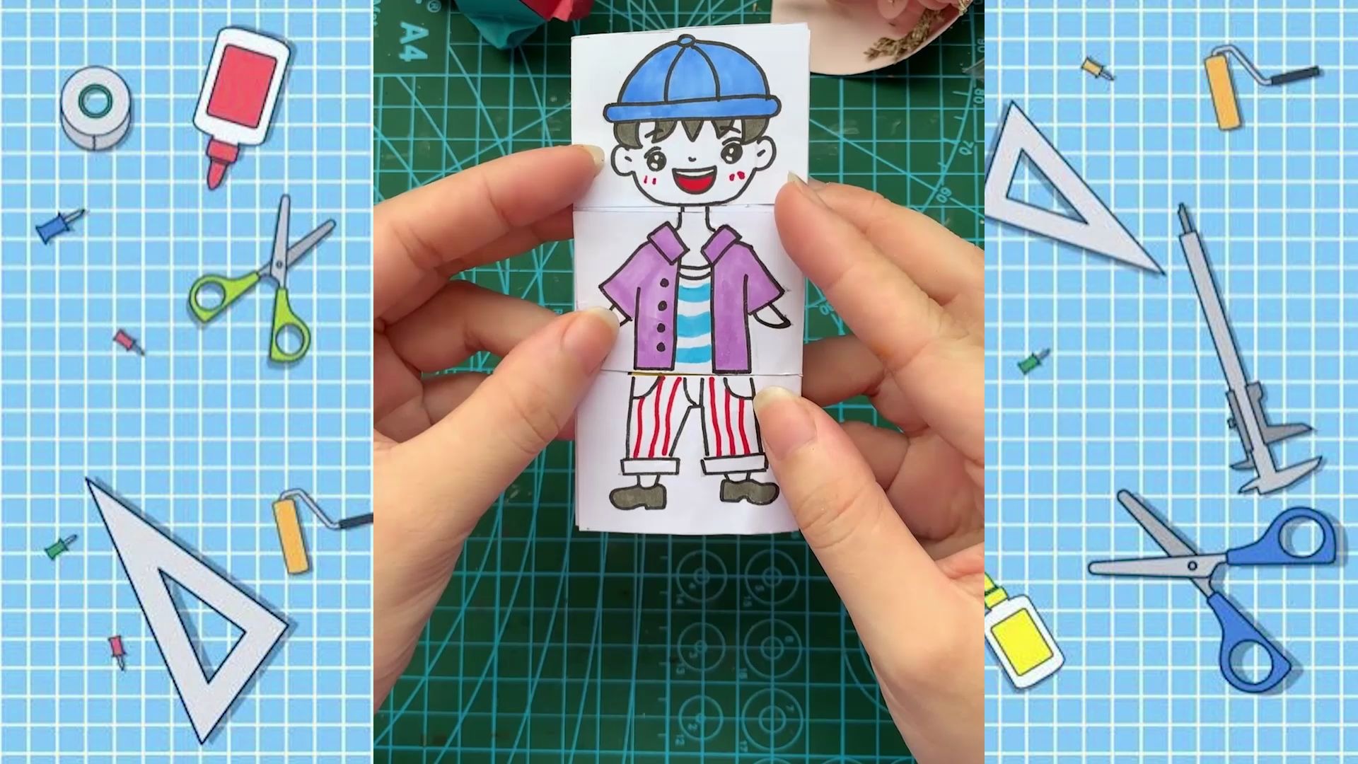 【甜果亲子】手工diy:做个酷酷的百变换装男孩!