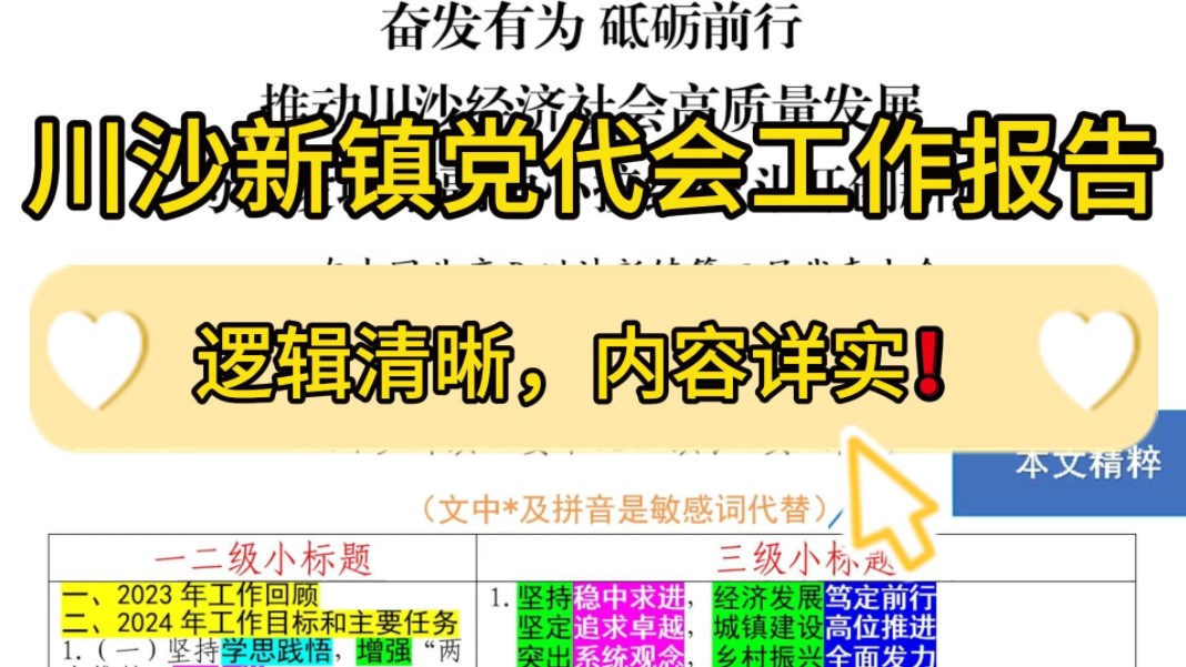 【逸笔文案】重磅干货❗12000字川沙新镇党代会工作报告,逻辑清晰,内容详实!企事业机关单位办公室笔杆子公文写作申论遴选写材料素材分享❗哔哩...