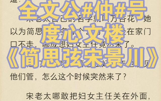 「简思弦宋景川」《简思弦宋景川》热门小说推荐哔哩哔哩bilibili