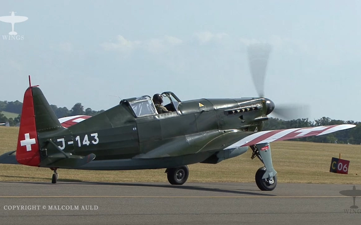 瑞士空军d-3801型即法国莫拉纳.索尼埃 m.s.406战斗机飞行表演