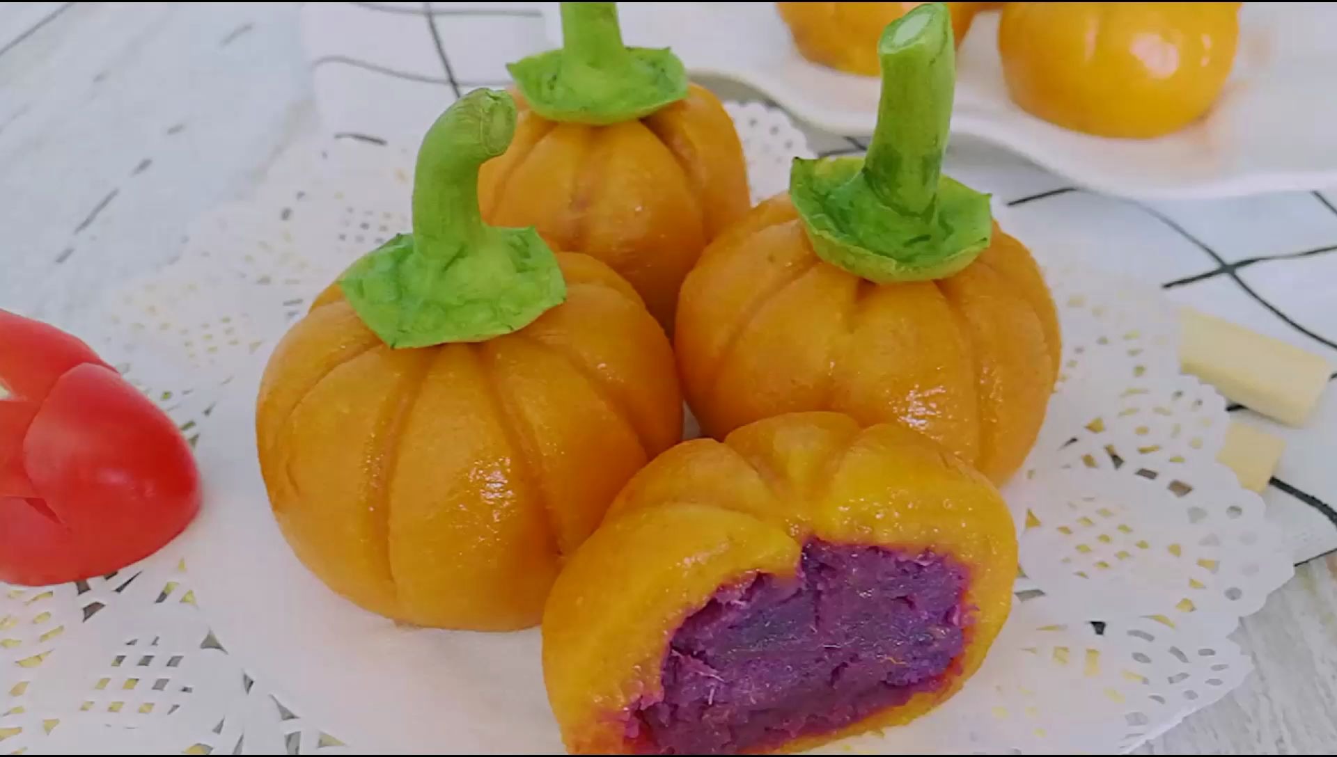 南瓜紫薯含有丰富的膳食纤维,这样搭配好吃好看,润肠通便还瘦身_哔哩