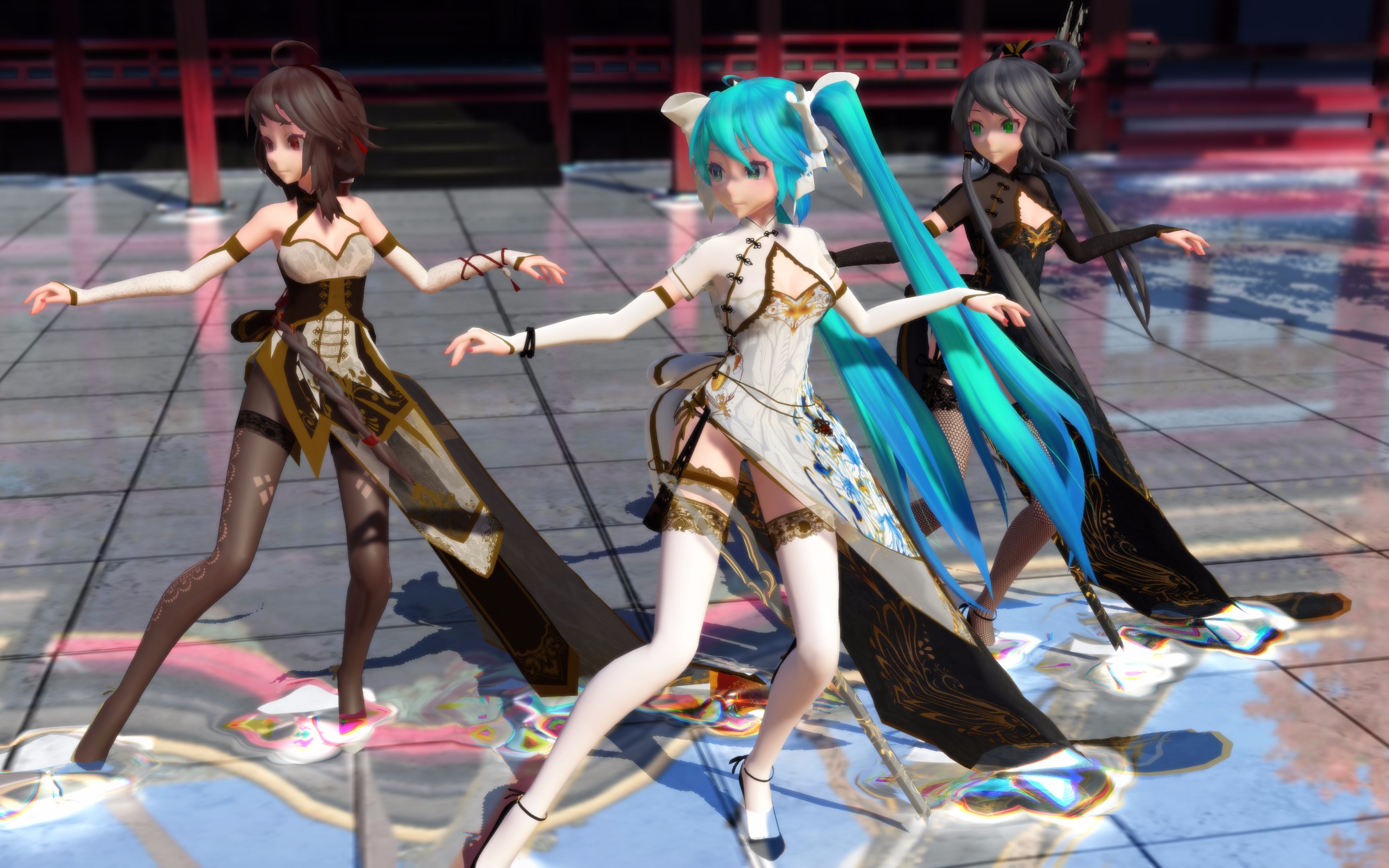 【腿控福利】金丝雀miku 洛天依 乐正绫「极乐净土」妈妈,对面的姐姐