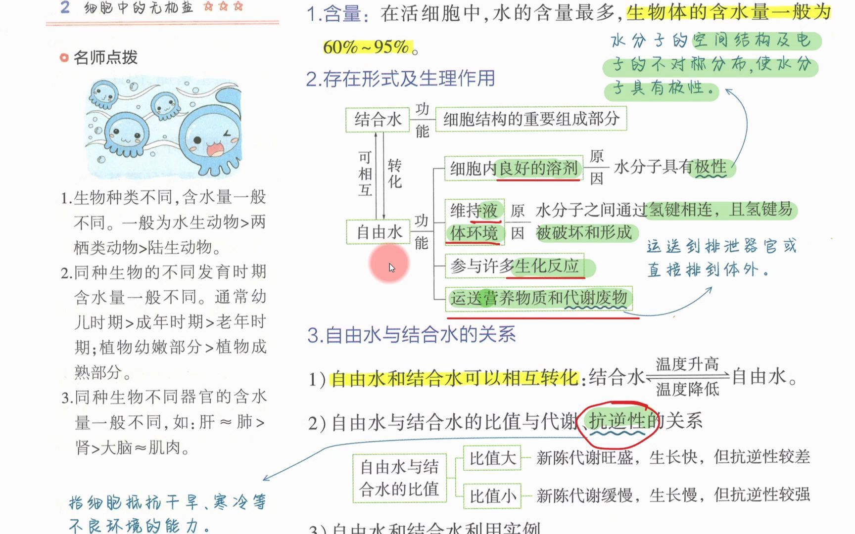 【2023生物必刷题】P1下细胞中的无机物(概念课)哔哩哔哩bilibili