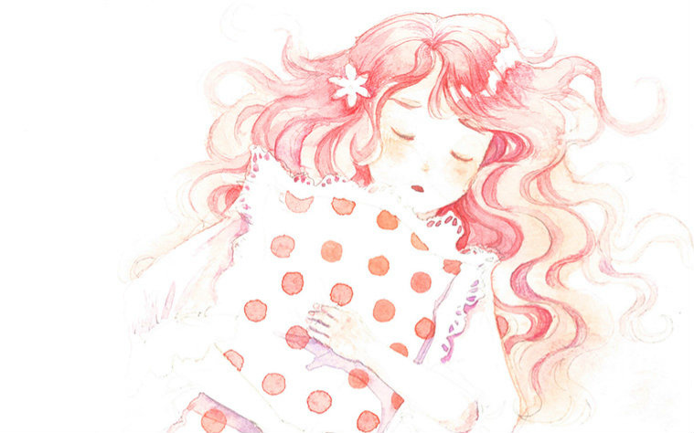 【安哥拉兔子手绘水彩教程】睡梦中的少女