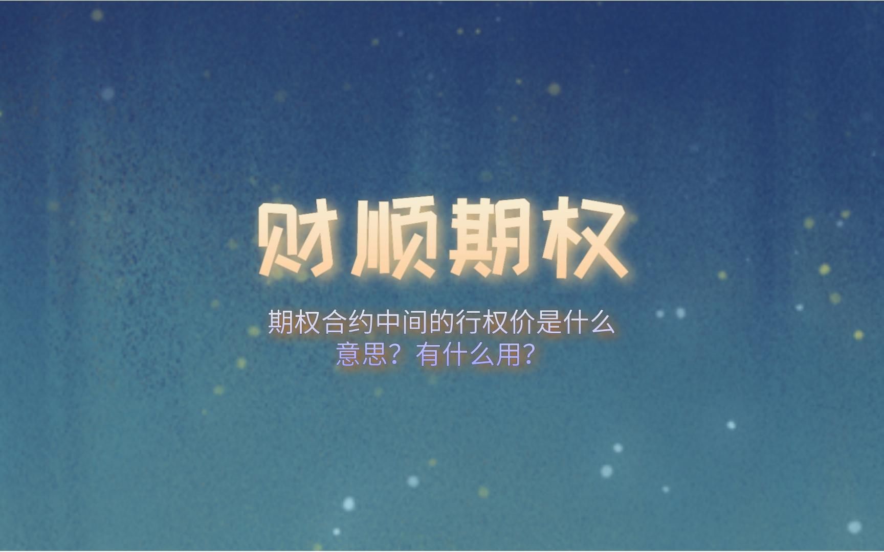 期权合约中间的行权价是什么意思?有什么用?哔哩哔哩bilibili