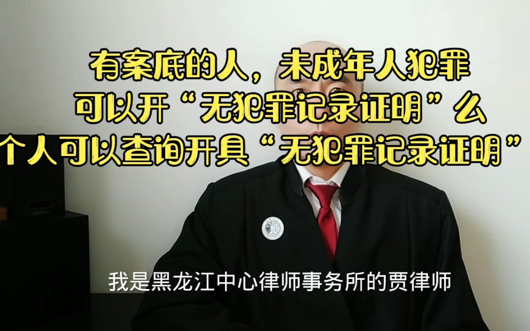 有案底的人、未成年人犯罪,可以开“无犯罪记录证明”么?个人可以查询开具“无犯罪记录证明”么?哔哩哔哩bilibili