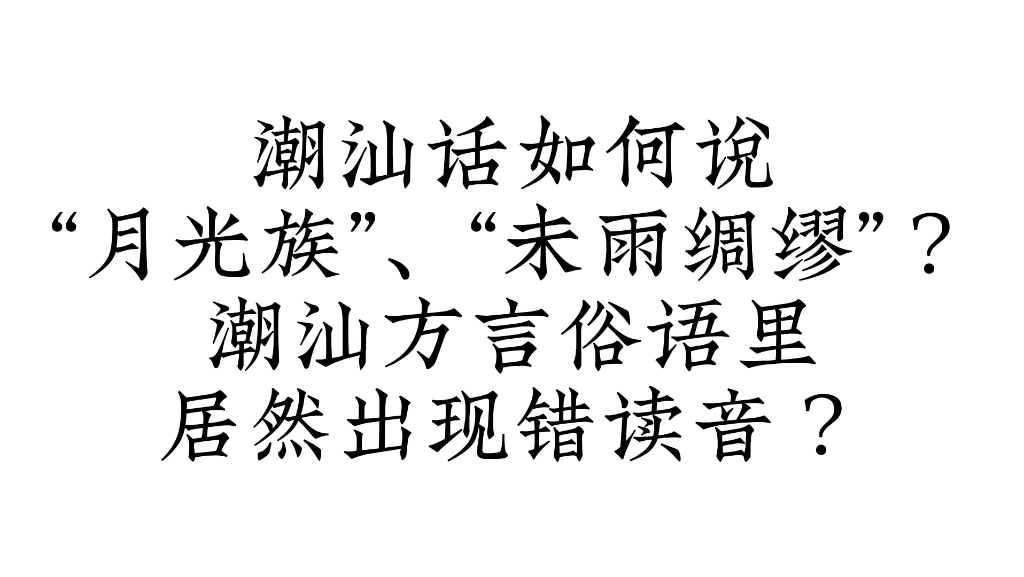 潮汕话如何说“月光族”、“未雨绸缪”?潮汕方言俗语里居然出现错读音?哔哩哔哩bilibili