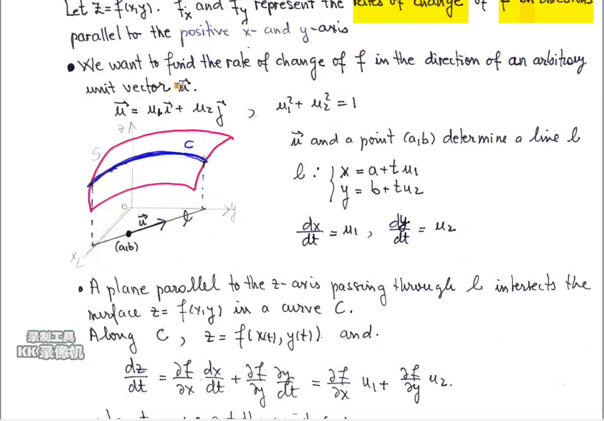 阿尔伯塔大学微积分课件笔记讲解.第七发Directional Derivatives & The Gradient Vector方向导数和梯度向量哔哩哔哩bilibili