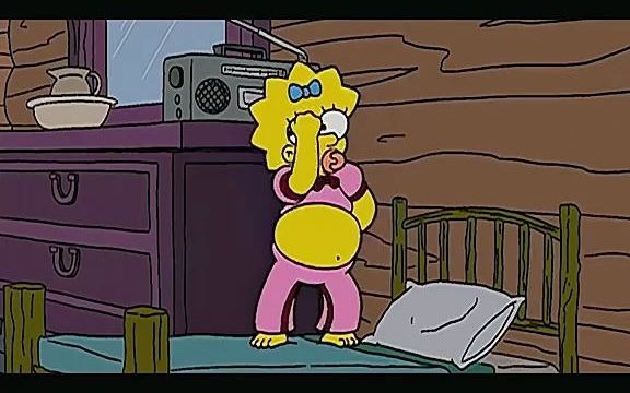 辛普森一家:手拿奶夫,口噙奶嘴,麦琪就是一代舞王 #辛普森一家 #动漫