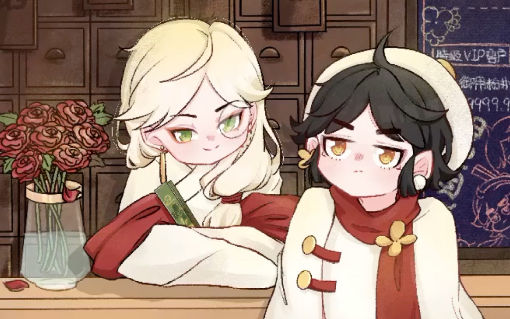 毕设海报人物和背景原创,人体参考画师orca3_37的动漫场景插画