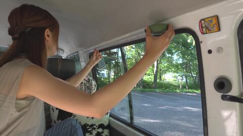 車中泊 工具不要 Diy女子が作る簡単目隠しカーテン 哔哩哔哩