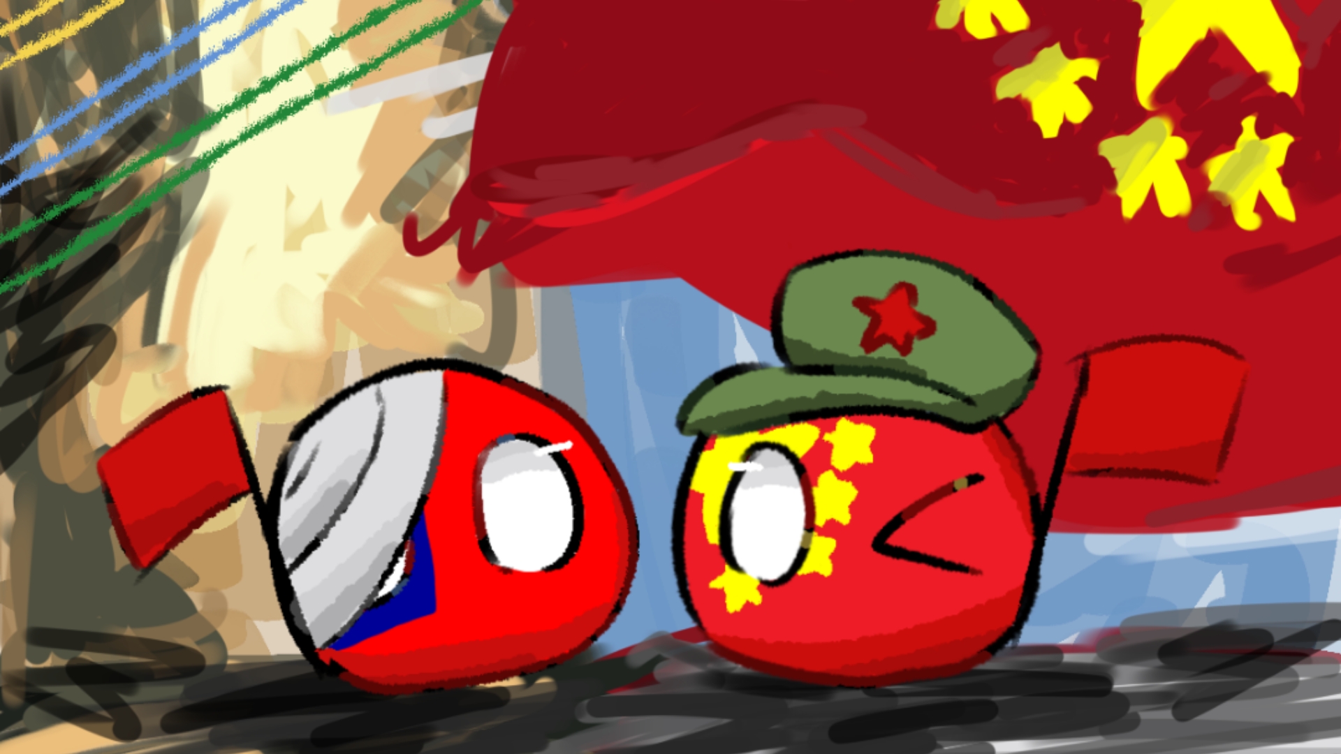 76周年快乐!【波兰球/绘画过程】