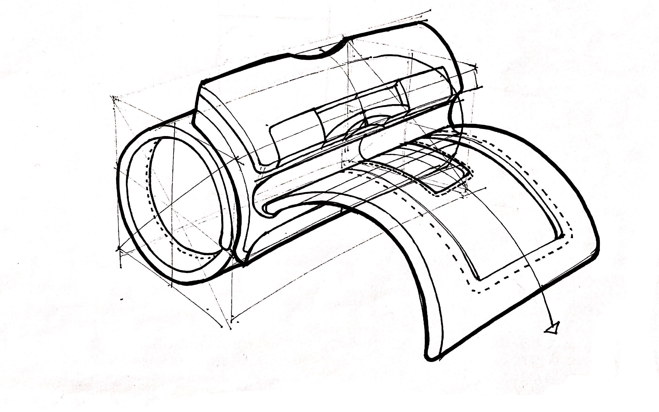 工業設計手繪 | 腕帶血壓計線稿快速表現