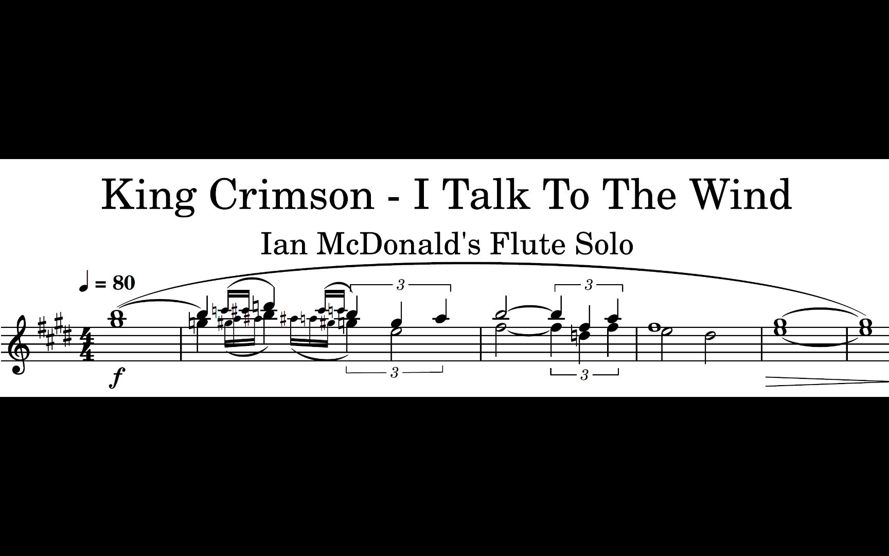 [图]【扒谱/King Crimson】Ian McDonald在I Talk To The Wind中的长笛即兴 [1969]